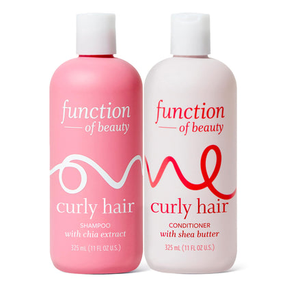Function of Beauty front packaging showing both curly shampoo and conditioner for defined curls