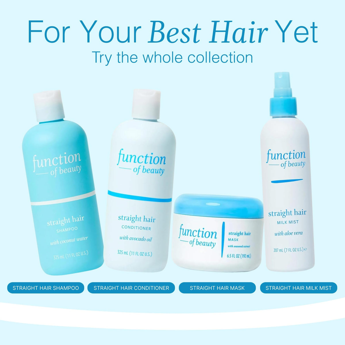 Function of Beauty label detail with ingredients list visible for clean beauty reassurance