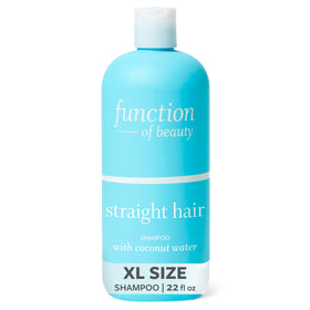 Function of Beauty front bottle view showing 22 oz shampoo for sleek straight hair