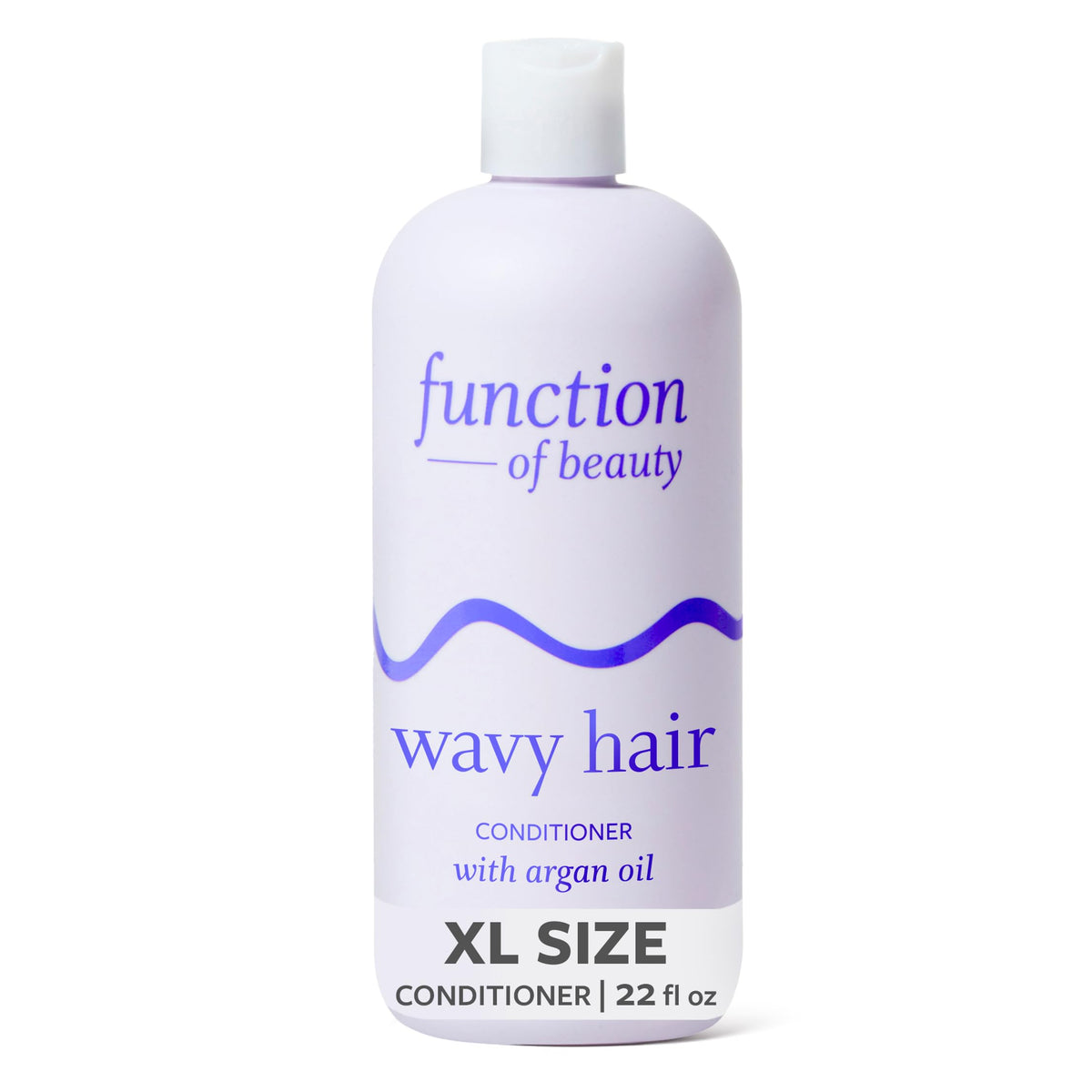 Function of Beauty front packaging of wavy conditioner shows XL bottle and benefits