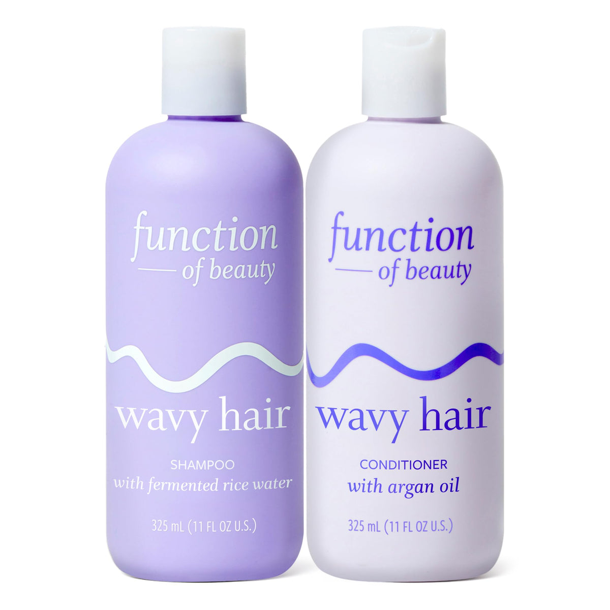 Function of Beauty front packaging showing duo and benefits for waves