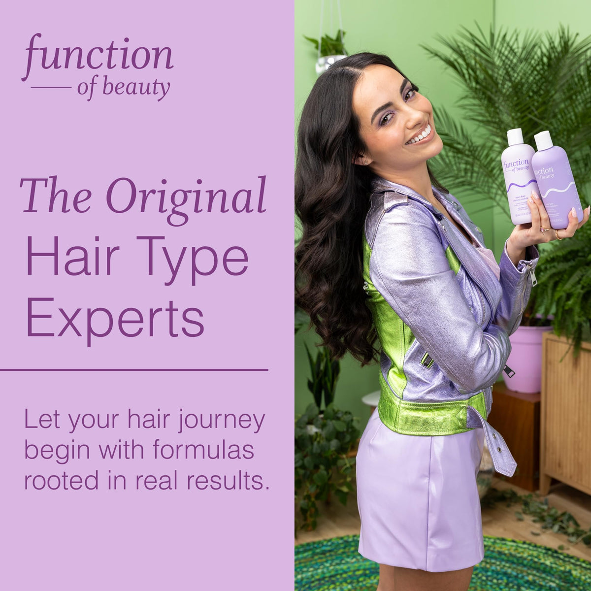 Function of Beauty on model with beach waves, showcases defined frizz-controlled texture
