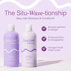 Function of Beauty pump dispenser closeup on wavy set, easy controlled dosing benefit
