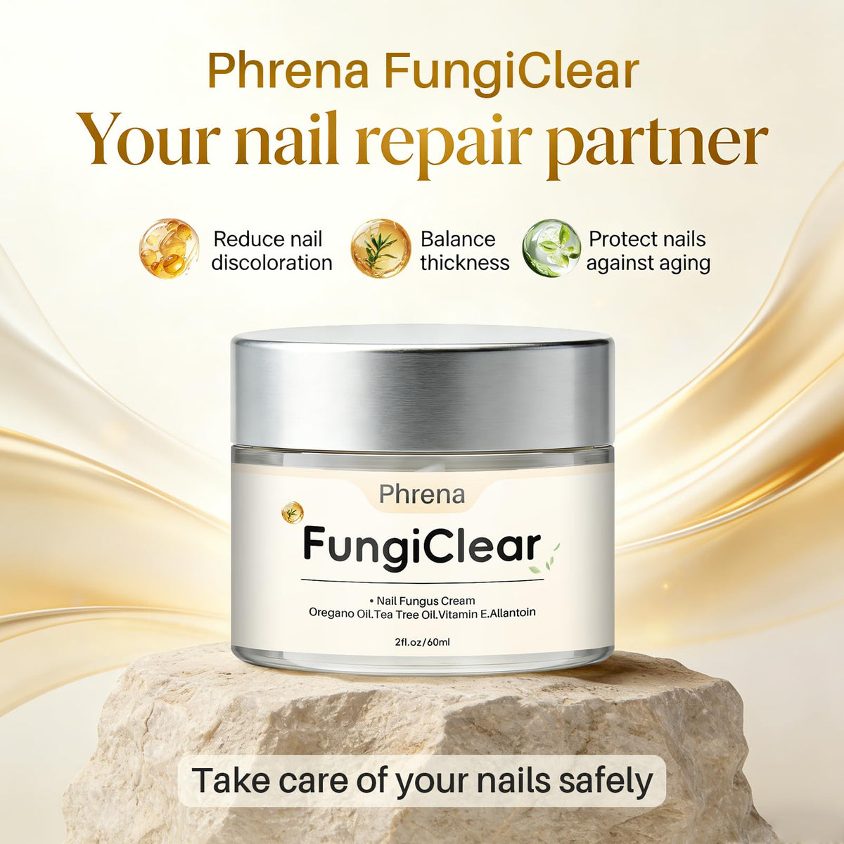 FungiClear cream texture close-up highlighting smooth absorbent formula benefit