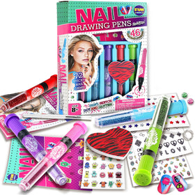 FUN KIDZ front packaging showing colorful nail pens and glitter benefits