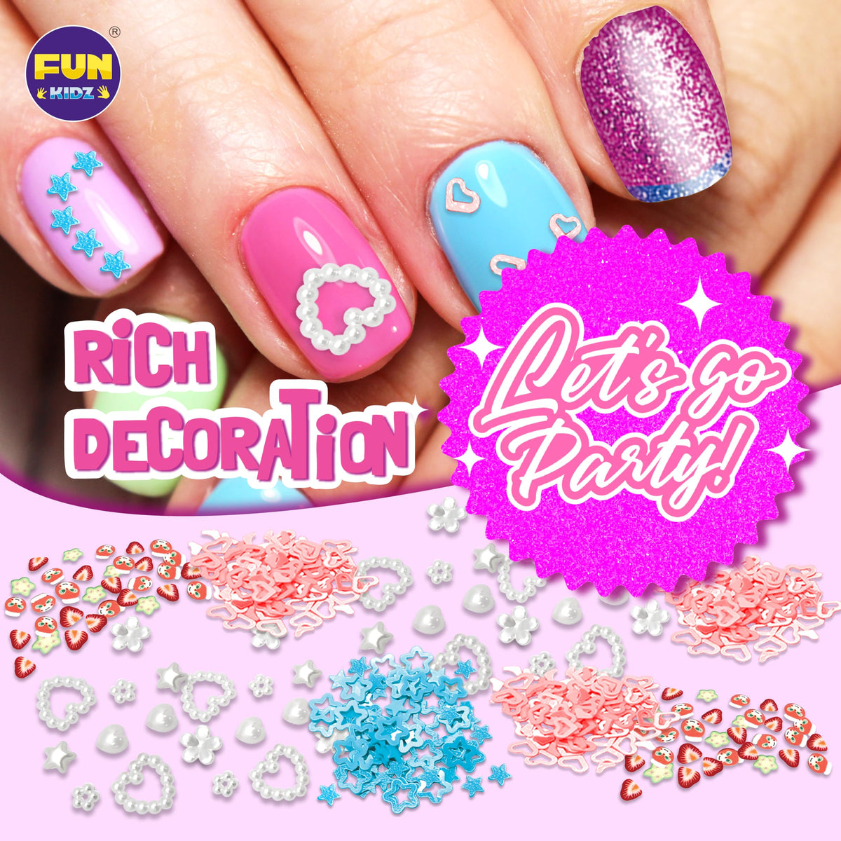 FUN KIDZ peelable polish application on a nail demonstrating easy removal benefit