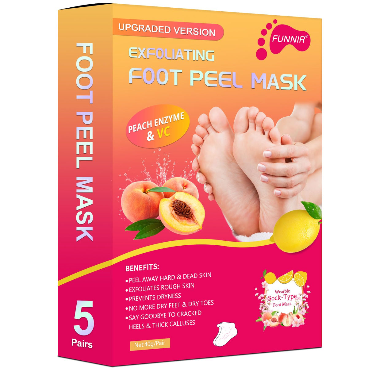 FUNNIR front packaging showing product and benefits for smooth feet