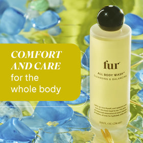 Fur arranged ingredients display showing natural oils and vitamin E benefits