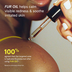 Fur Oil pouring from dropper to hydrate skin and soften hair