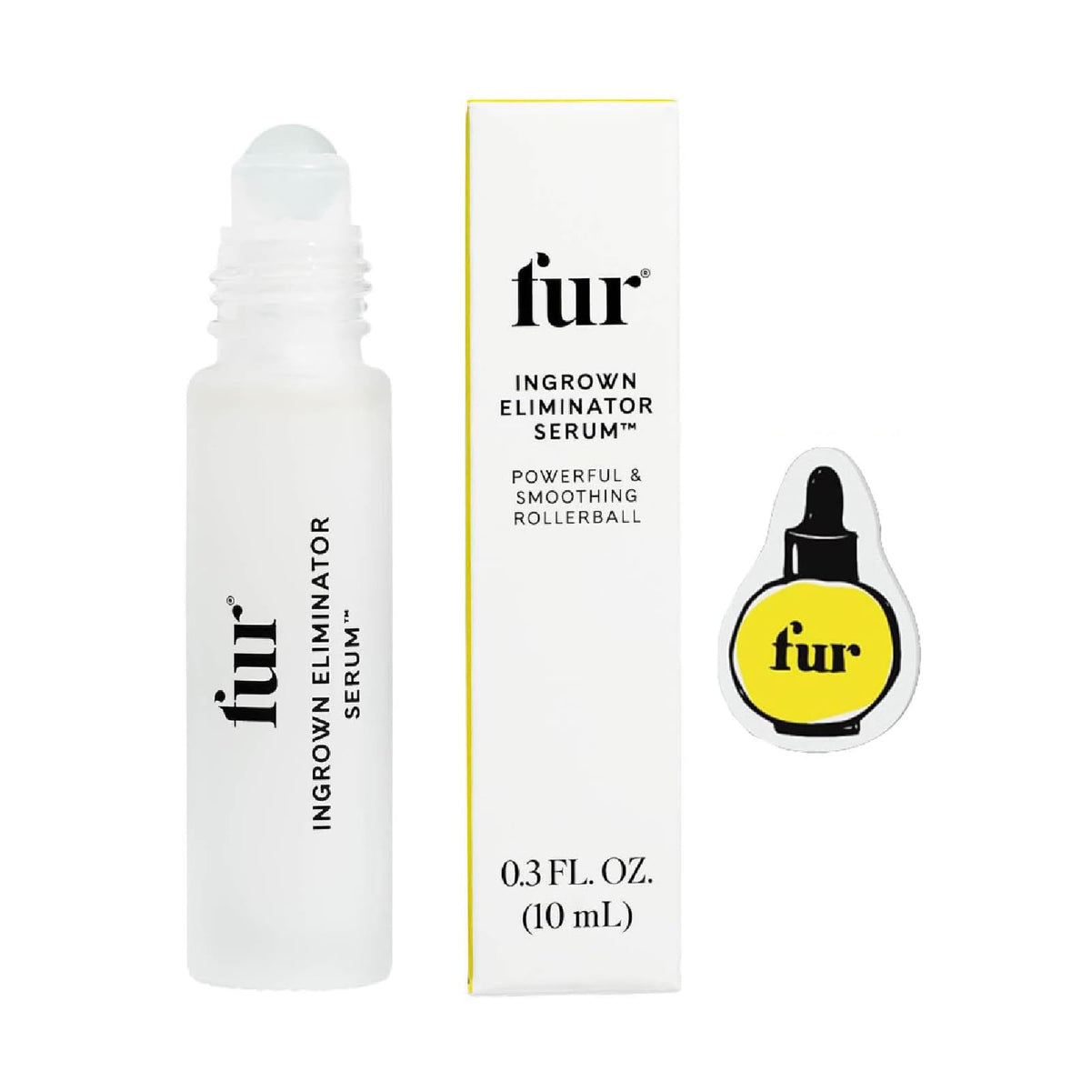 Fur rollerball front packaging showing compact 10 ml bottle and design, travel convenience