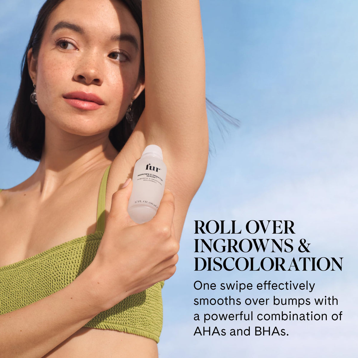Fur rollerball tip close-up demonstrating precise application and convenience