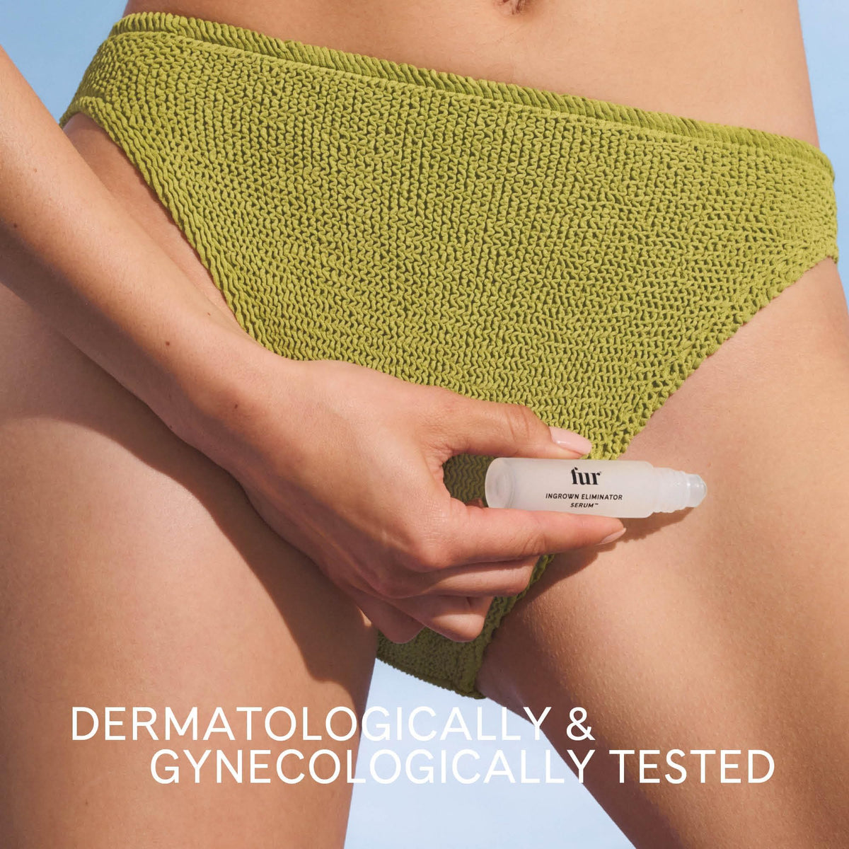 Fur texture of serum on skin demonstrating lightweight absorption and calming effect