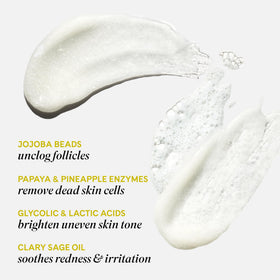 Fur texture close-up showing creamy scrub and jojoba beads for gentle exfoliation