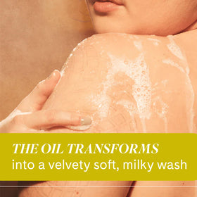 Fur texture shot of oil drop highlighting nourishing castor and almond oils