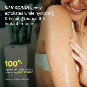 Fur products arranged in shower demonstrating easy in-shower routine