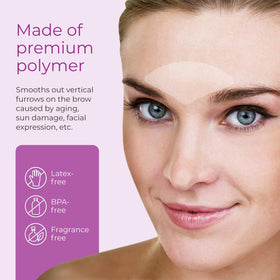 Furlesse patch on model side profile illustrating reduced forehead creasing