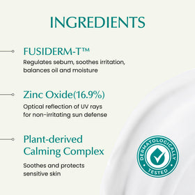 FUSIDYNE ingredient panel label focused on zinc oxide and calming botanical extracts