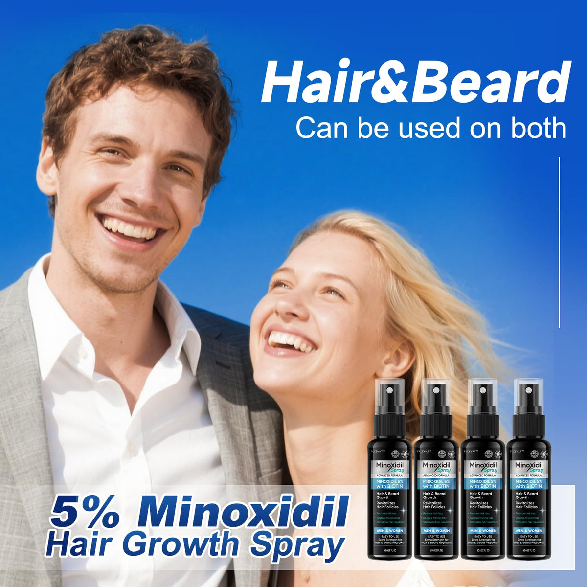 FUZYAT before and after silhouette illustrating improved hair density visually