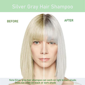 Fvquhvo applying color shampoo to dry hair demonstrating easy at-home use benefit