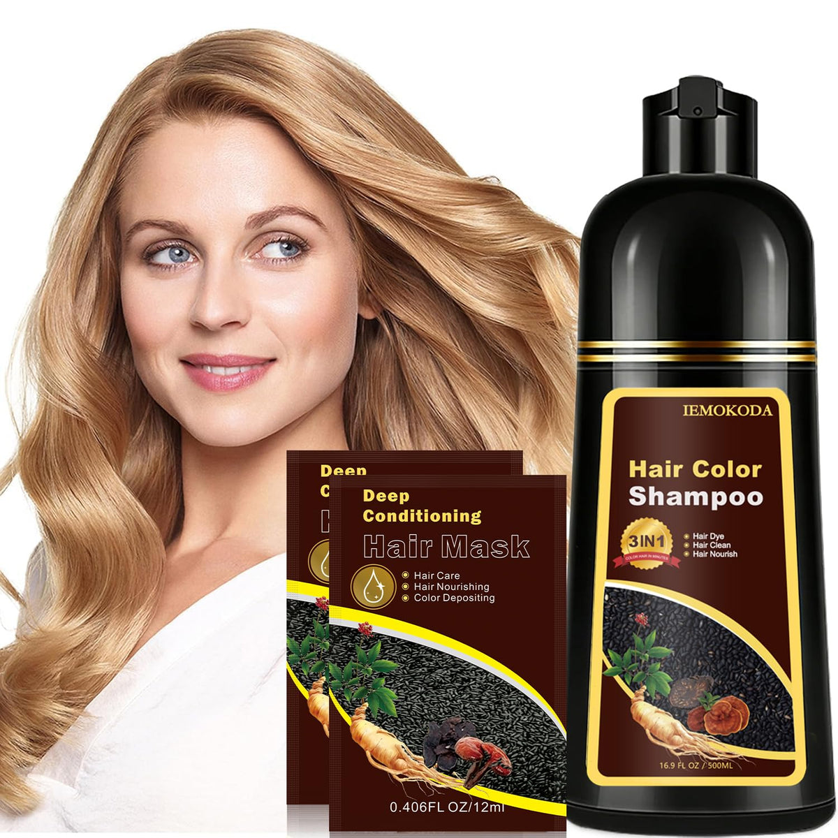 Fvquhvo front packaging showing blonde brown shade and quick dye benefit