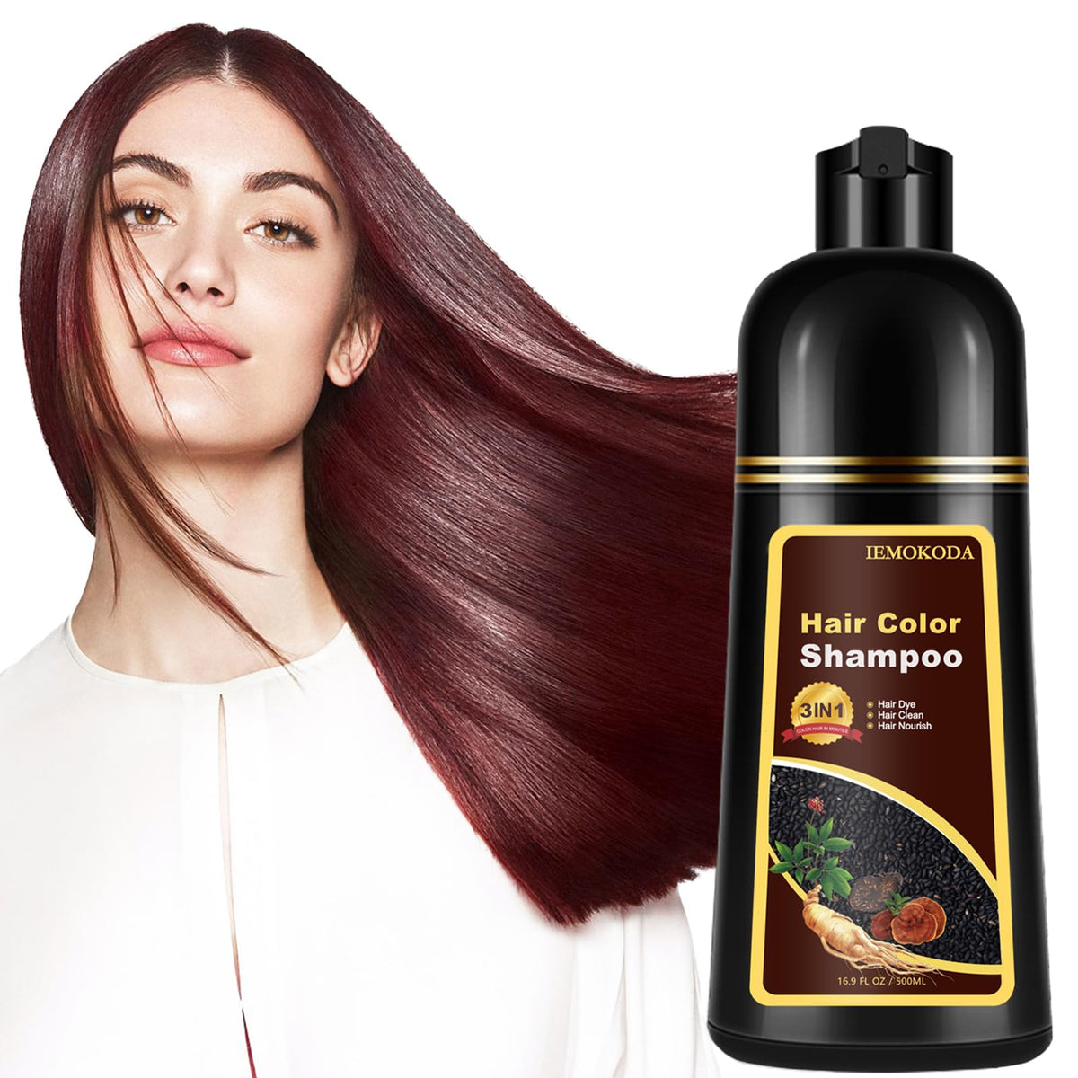 Fvquhvo front packaging showing cherry brown color and benefit of quick application