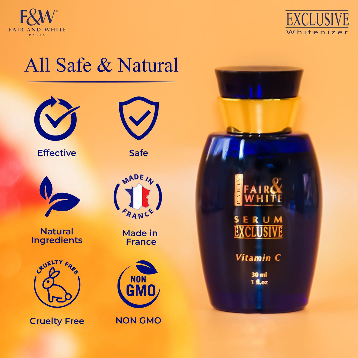 F&W serum applied on hand absorbing quickly to show lightweight benefit