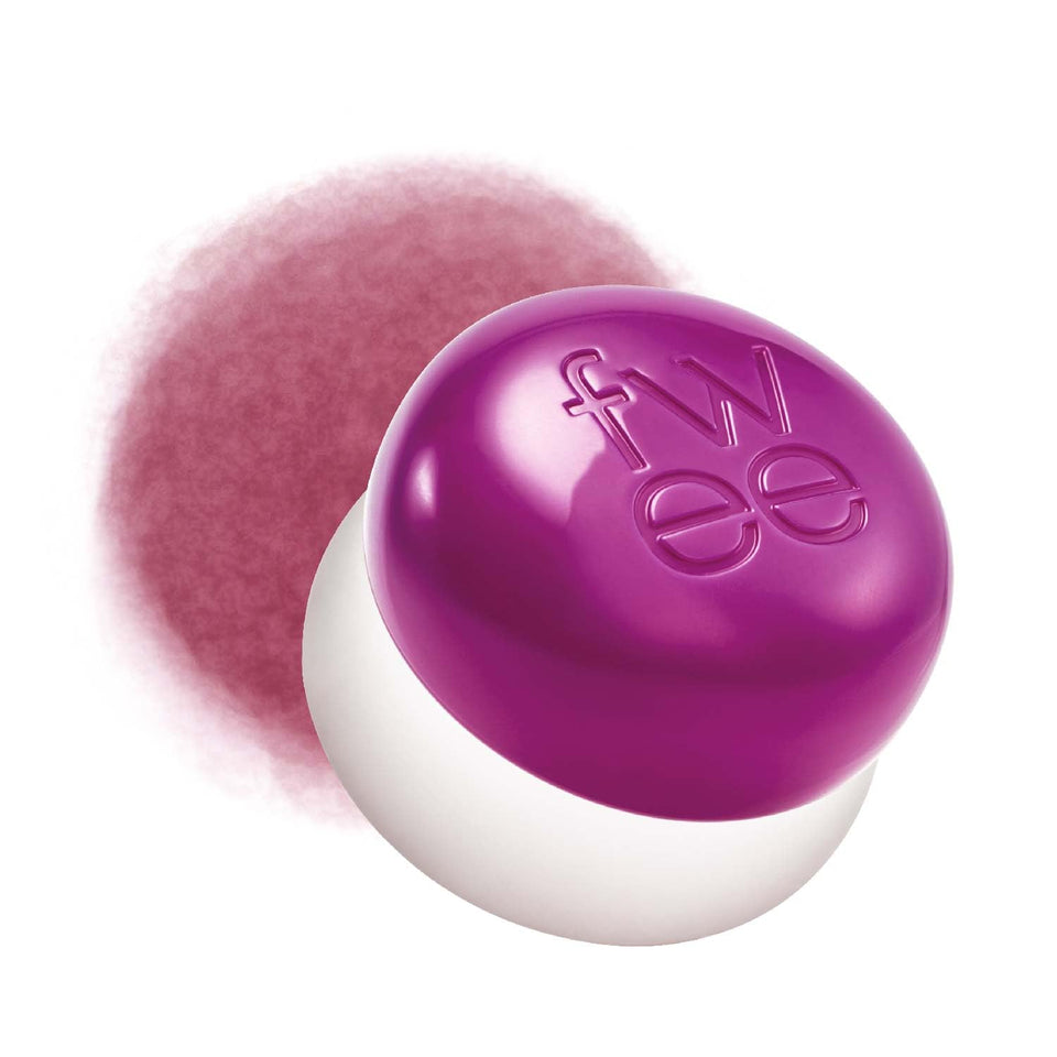 fwee front pot showing Baddie mauve berry shade and compact design for travel