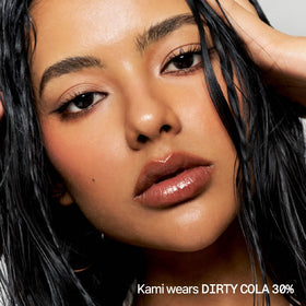fwee Dirty Cola close-up shine swatch highlighting high-gloss reflective finish