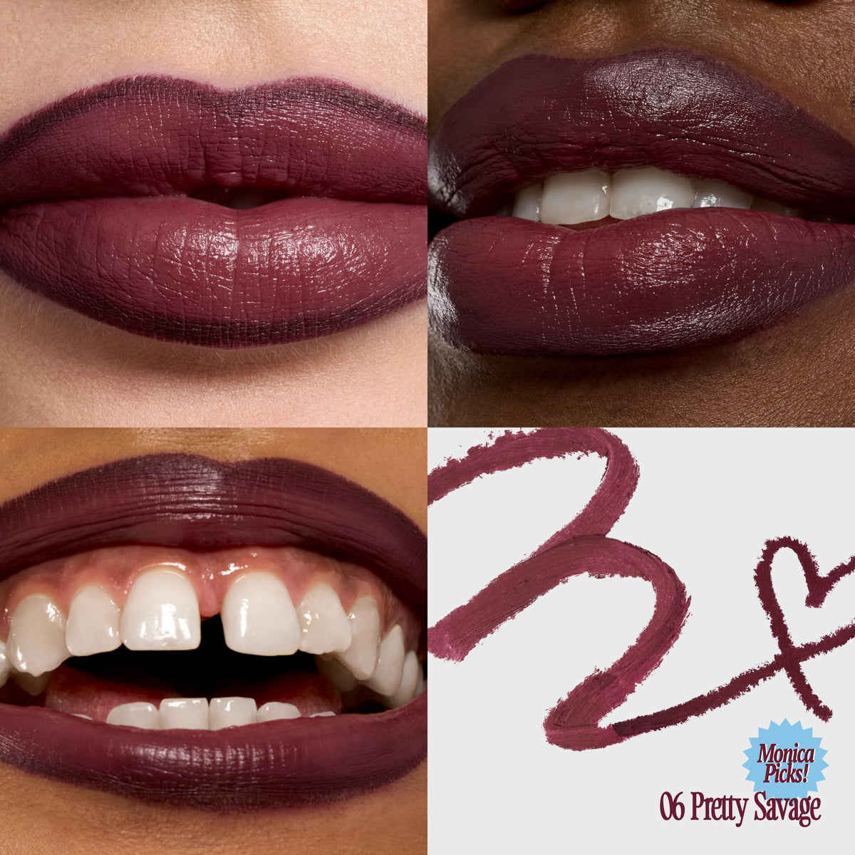 fwee color swatches on arm showing buildable purple payoff