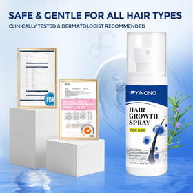 FYNONO label and ingredients panel displaying biotin and rosemary oil benefits