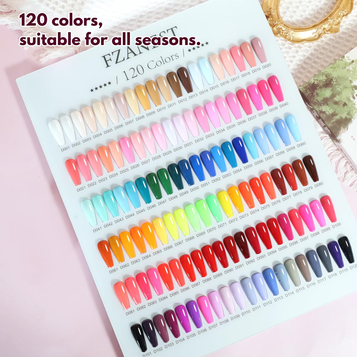 FZANEST color display board with 120 swatches for easy selection and client previews