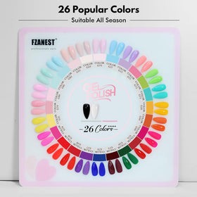 FZANEST array of 26 candy colors displayed for easy color choice benefit