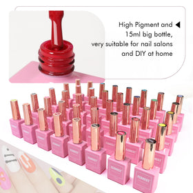 FZANEST rubber base and top coat bottles grouped to show adhesion and long wear