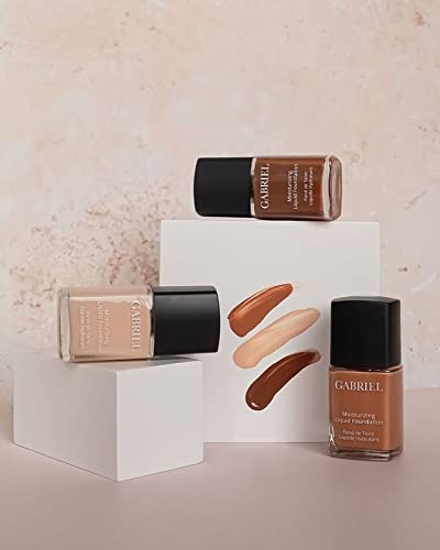 Gabriel Cosmetics size comparison next to common items showing 1 fl oz portability benefit