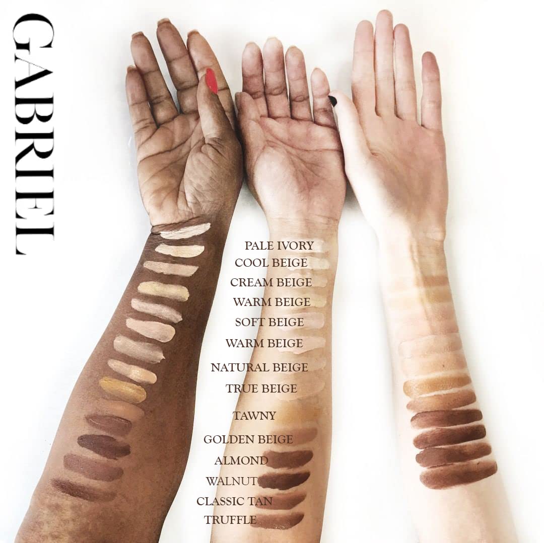 Gabriel Cosmetics foundation pump dispense demo showing controlled amount for hygienic application