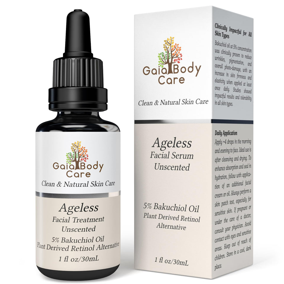 Gaia Body Care front bottle shot showing product packaging and clarity