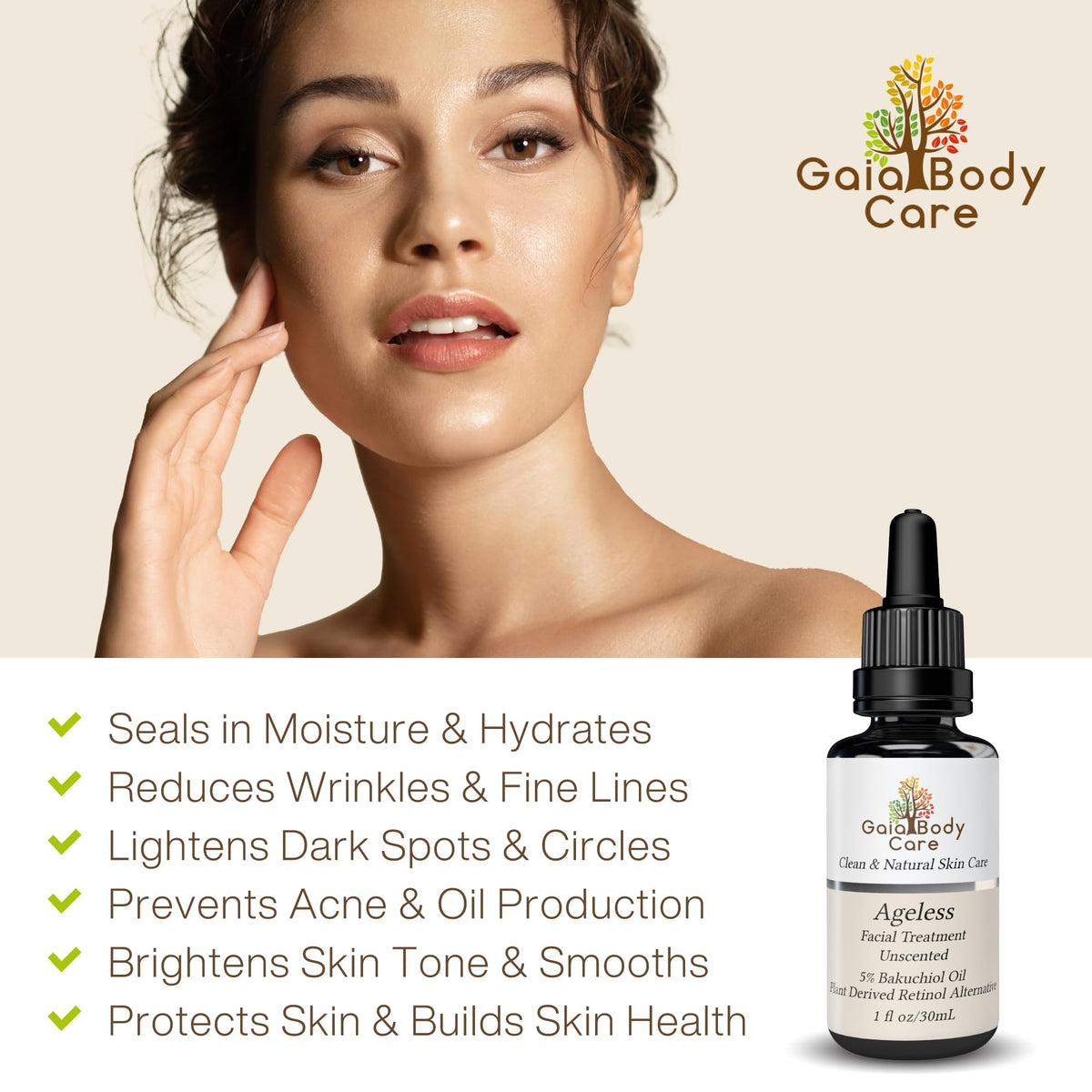 Gaia Body Care oil texture on skin illustrating lightweight hydration