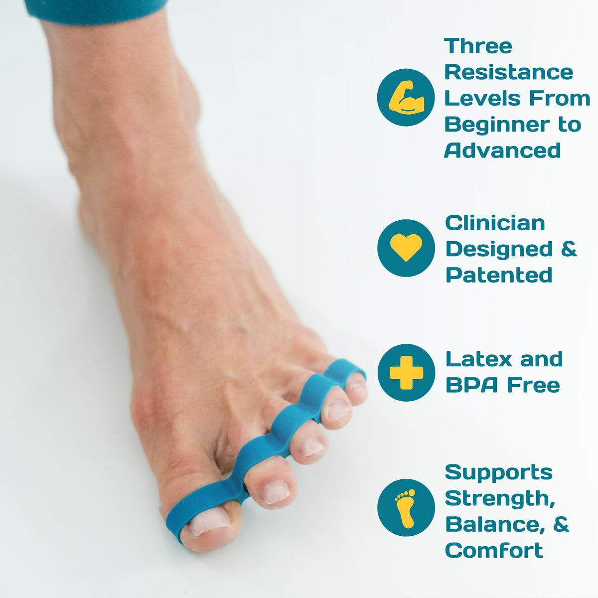 Gait Happens close-up of band texture highlighting durable, latex-free material
