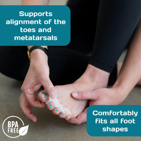 Gait Happens spacers inside sneaker demonstrating in-shoe use