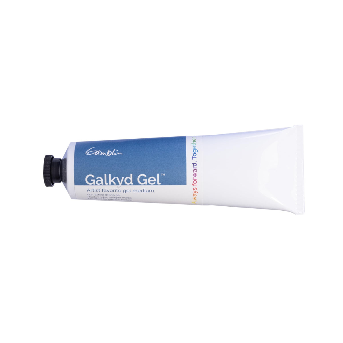 Gamblin Galkyd G Gel front packaging showing tube and label, clear brand benefit