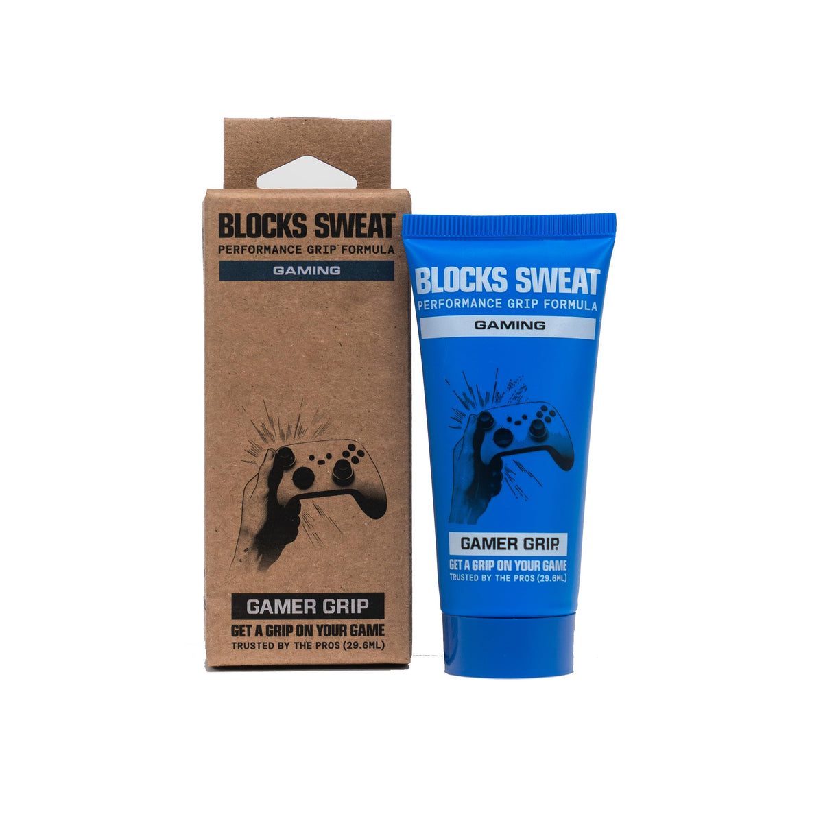 Gamer Grip front packaging showing bottle and brand for quick identification and portability