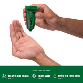 Gamer Grip being applied to a palm offering immediate sweat reduction for improved club control
