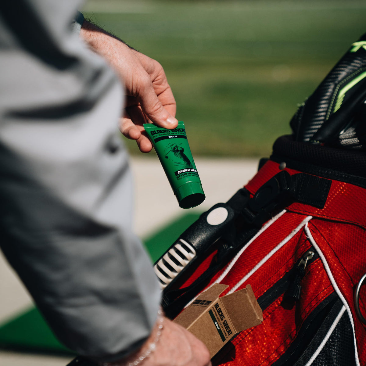 Gamer Grip on glove close-up showing enhanced contact and slip resistance for better swings