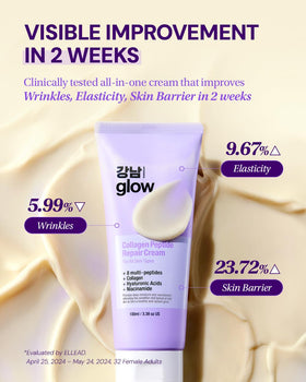 GANGNAM GLOW cream texture close-up highlighting rich hydration and smooth finish