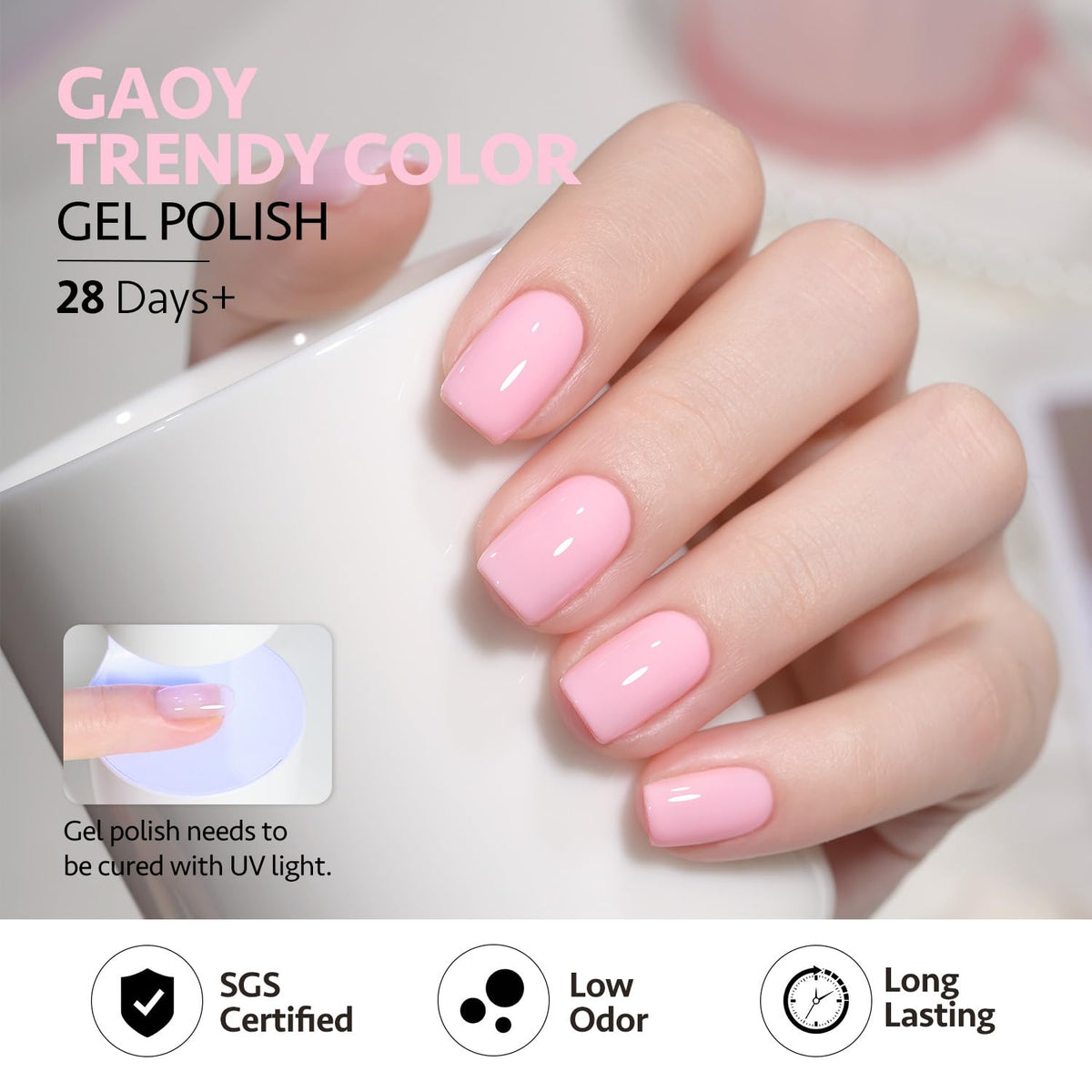 GAOY application in progress on nails demonstrating smooth coverage and DIY ease