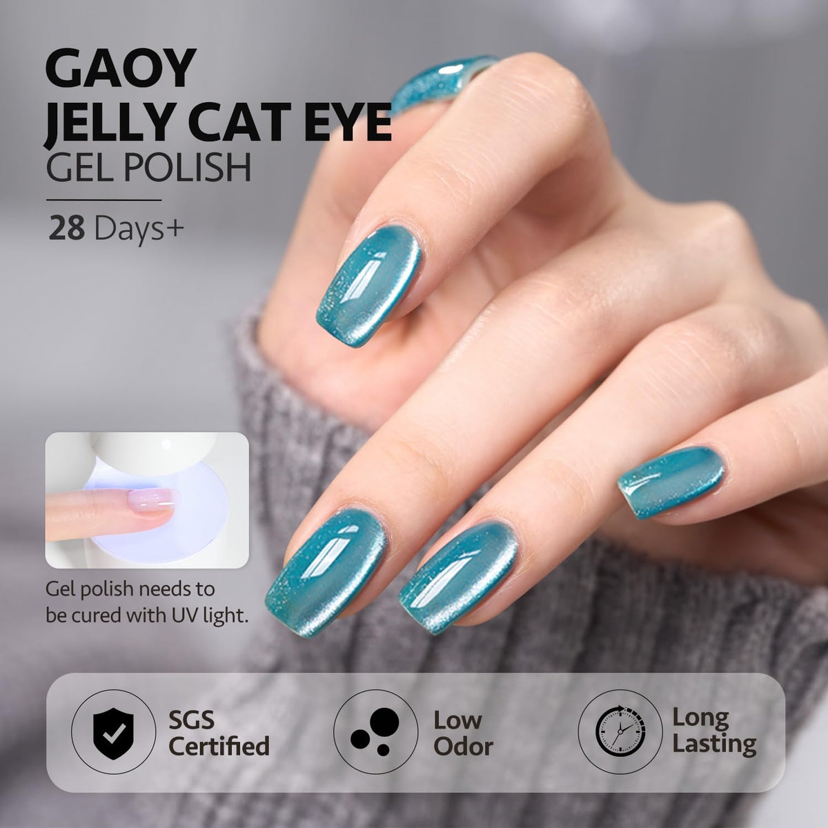 GAOY bottle next to ruler showing 7.3ml size for travel-friendly, compact convenience
