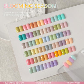 GAOY close-up of bottles and pastel color swatches showing shade range