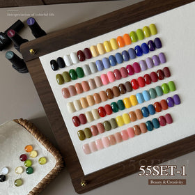 GAOY color palette array displaying 55 shades for seasonal variety