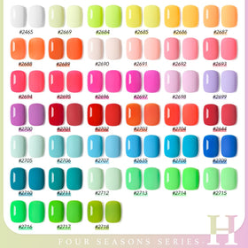 GAOY open bottles lined up displaying neon and classic gel colors for choice
