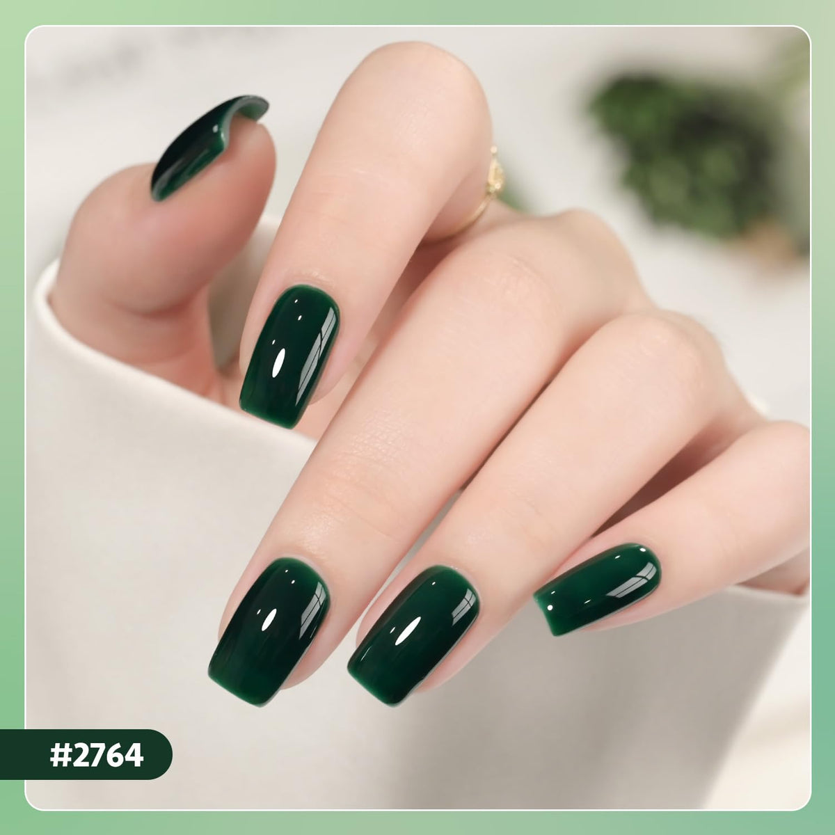 GAOY color range display of 20 green glitter and seasonal shades for inspiration